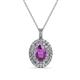 1 - Calice Amethyst and Diamond Double Halo Pendant 