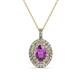 1 - Calice Amethyst and Diamond Double Halo Pendant 