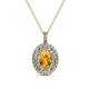 1 - Calice Citrine and Diamond Double Halo Pendant 
