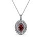 1 - Calice Red Garnet and Diamond Double Halo Pendant 