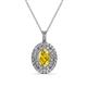 1 - Calice Yellow Sapphire and Diamond Double Halo Pendant 
