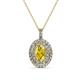 1 - Calice Yellow Sapphire and Diamond Double Halo Pendant 