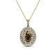 1 - Calice Smoky Quartz and Diamond Double Halo Pendant 