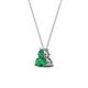 3 - Emma 0.24 ctw (3.00 mm) Round Emerald Three Stone Pendant 