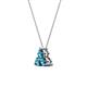 3 - Emma 0.33 ctw (3.00 mm) Round London Blue Topaz Three Stone Pendant 