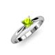 4 - Celine Princess Cut Peridot Solitaire Engagement Ring 