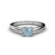 1 - Celine 6.50 mm Round Aquamarine Solitaire Engagement Ring 