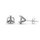 1 - Pema Three Prong 14K White Gold Ear Stud Setting 