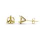 1 - Pema Three Prong 14K Yellow Gold Ear Stud Setting 