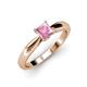 4 - Adsila Princess Cut Pink Tourmaline Solitaire Engagement Ring 