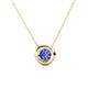 1 - Arela 5.00 mm Round Tanzanite Donut Bezel Solitaire Pendant Necklace 