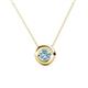 1 - Arela 5.00 mm Round Aquamarine Donut Bezel Solitaire Pendant Necklace 