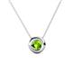 1 - Arela 5.00 mm Round Peridot Donut Bezel Solitaire Pendant Necklace 