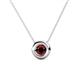 1 - Arela 5.00 mm Round Red Garnet Donut Bezel Solitaire Pendant Necklace 