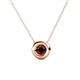 1 - Arela 5.00 mm Round Red Garnet Donut Bezel Solitaire Pendant Necklace 