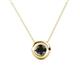 1 - Arela 5.00 mm Round Black Diamond Donut Bezel Solitaire Pendant Necklace 