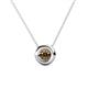 1 - Arela 5.00 mm Round Smoky Quartz Donut Bezel Solitaire Pendant Necklace 