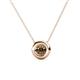 1 - Arela 5.00 mm Round Smoky Quartz Donut Bezel Solitaire Pendant Necklace 