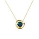 1 - Arela 5.00 mm Round London Blue Topaz Donut Bezel Solitaire Pendant Necklace 