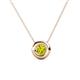 1 - Arela 5.00 mm Round Yellow Diamond Donut Bezel Solitaire Pendant Necklace 