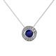 1 - Kitra Blue Sapphire and Diamond Halo Pendant 