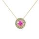 1 - Kitra Pink Sapphire and Diamond Halo Pendant 