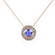 1 - Kitra Tanzanite and Diamond Halo Pendant 