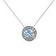 1 - Kitra Aquamarine and Diamond Halo Pendant 
