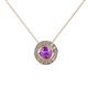 1 - Kitra Amethyst and Diamond Halo Pendant 