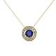 1 - Kitra Iolite and Diamond Halo Pendant 