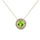 1 - Kitra Peridot and Diamond Halo Pendant 