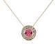 1 - Kitra Rhodolite Garnet and Diamond Halo Pendant 