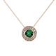 1 - Kitra Emerald and Diamond Halo Pendant 