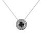 1 - Kitra Black and White Diamond Halo Pendant 