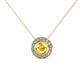 1 - Kitra Yellow Sapphire and Diamond Halo Pendant 
