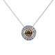 1 - Kitra Smoky Quartz and Diamond Halo Pendant 