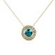 1 - Kitra London Blue Topaz and Diamond Halo Pendant 