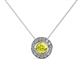 1 - Kitra Yellow and White Diamond Halo Pendant 