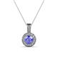 1 - Astera Tanzanite and Diamond Circle Halo Pendant 