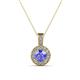 1 - Astera Tanzanite and Diamond Circle Halo Pendant 