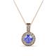 1 - Astera Tanzanite and Diamond Circle Halo Pendant 