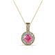 1 - Astera Pink Tourmaline and Diamond Circle Halo Pendant 