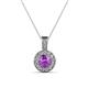 1 - Astera Amethyst and Diamond Circle Halo Pendant 