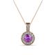 1 - Astera Amethyst and Diamond Circle Halo Pendant 