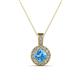 1 - Astera Blue Topaz and Diamond Circle Halo Pendant 
