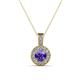 1 - Astera Iolite and Diamond Circle Halo Pendant 