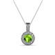 1 - Astera Peridot and Diamond Circle Halo Pendant 