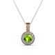 1 - Astera Peridot and Diamond Circle Halo Pendant 