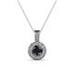1 - Astera Black and White Diamond Circle Halo Pendant 