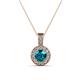 1 - Astera London Blue Topaz and Diamond Circle Halo Pendant 